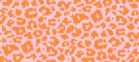 Woven pixel leopard animal print pink orange behang