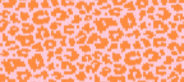 Woven pixel leopard animal print pink orange