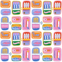 Colorful Sardine Tins papel de parede