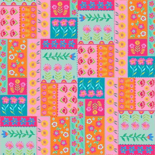 Vibrant Floral Patchwork