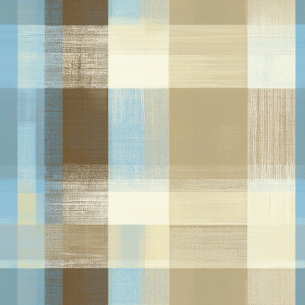 Blue Beige Plaid Harmony