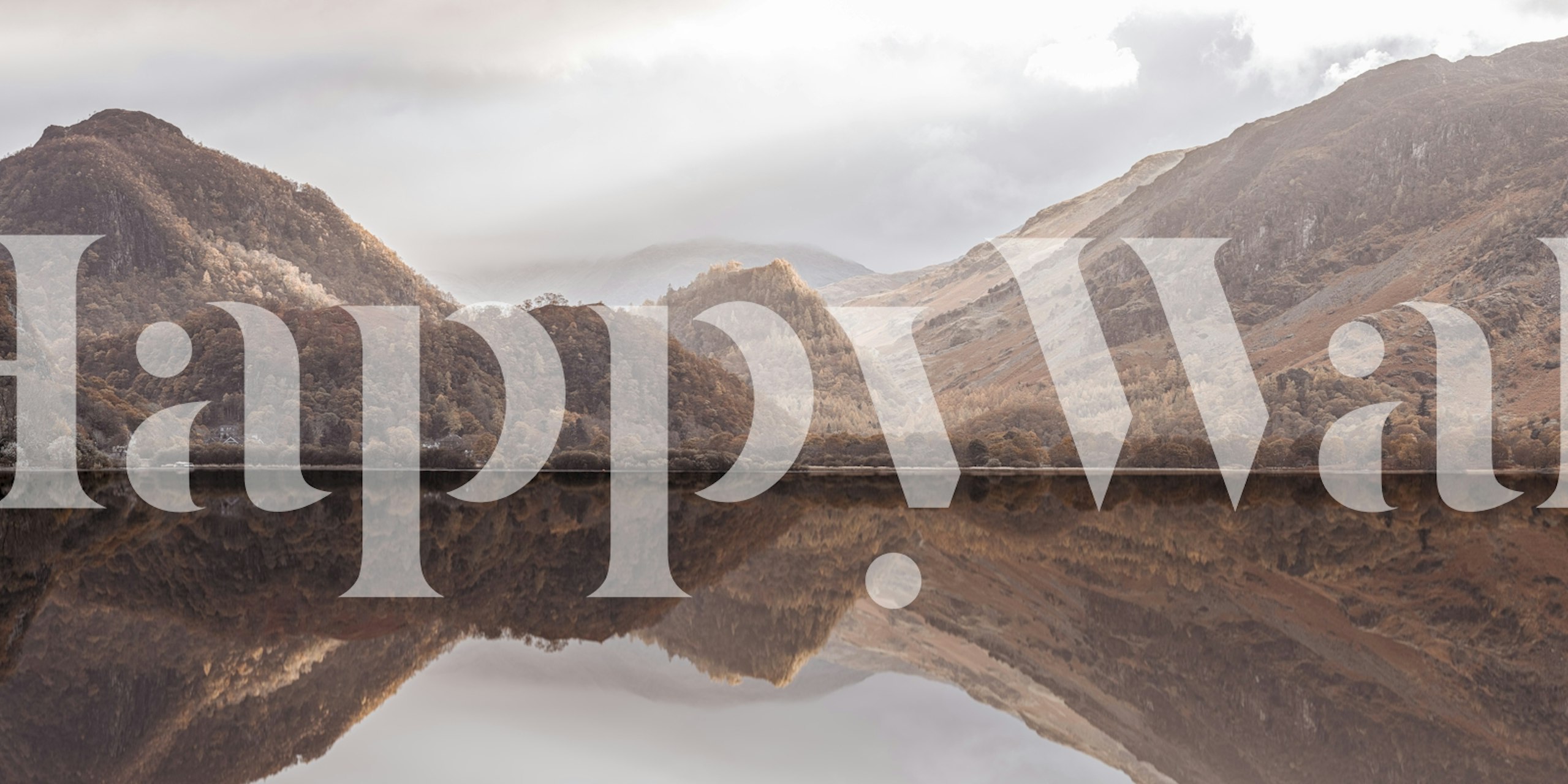 Tranquil Autumn Peaks wallpaper in a room