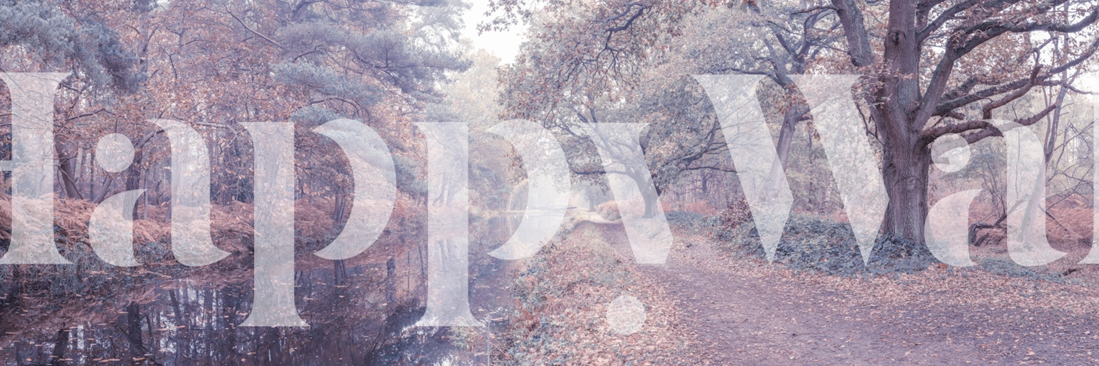 Papel de parede Autumnal CanalsideView em um quarto