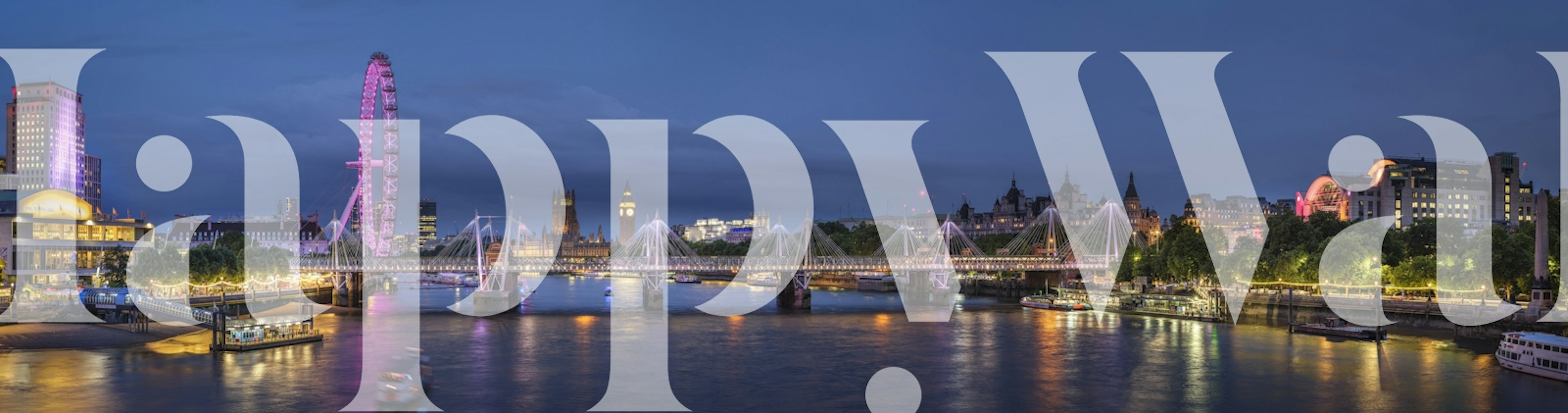 London skyline at dusk with vibrant city lights wallpaper