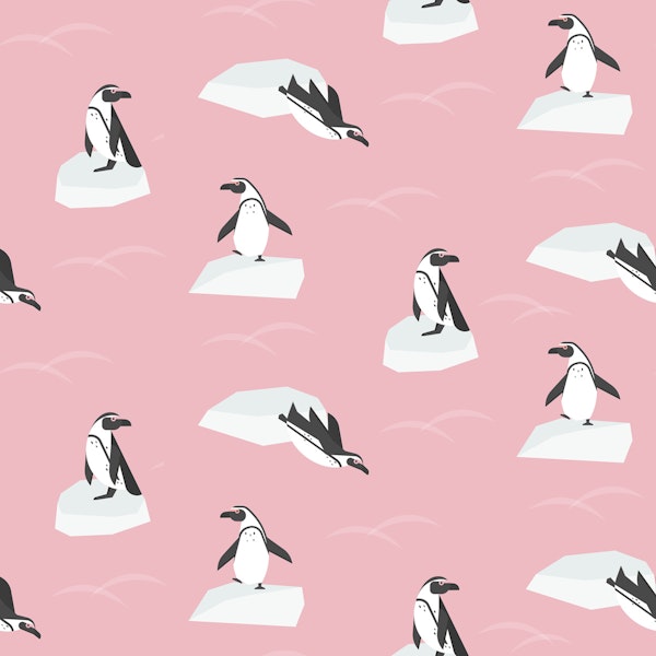 Playful Penguins on Ice