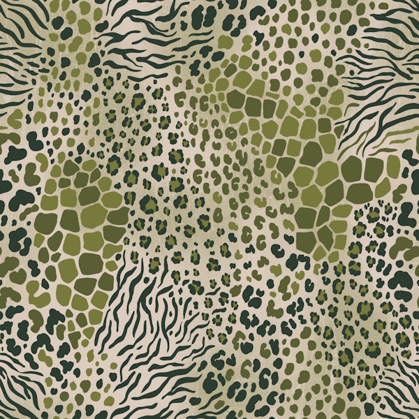 Animal pattern mix jungle green