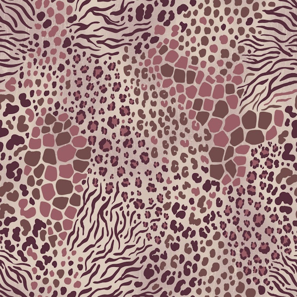 Animal pattern mix mauve plum