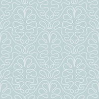 Elegant Linework Oak Leaves Light Blue wallpaper