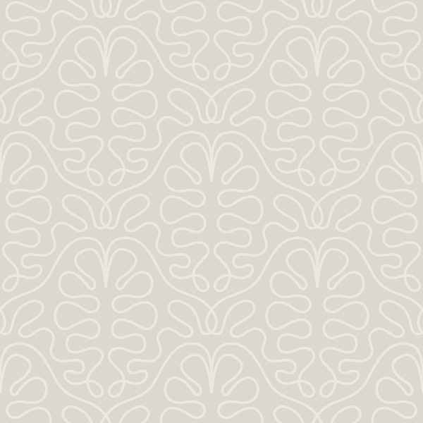 Elegant Linework Oak Leaves Beige