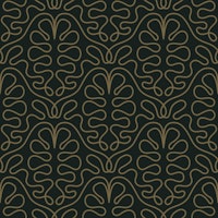 Elegant Art Deco Oak Leaves Black and Gold ταπετσαρία