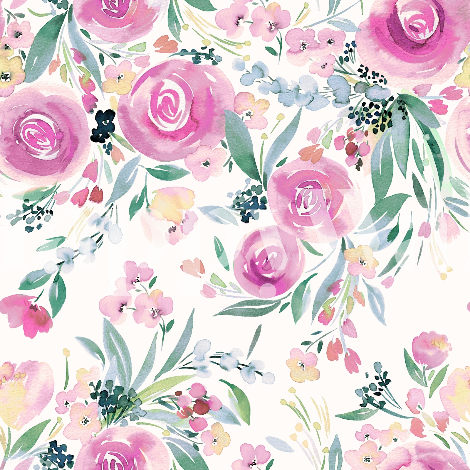 Pink Floral Wallpaper for Bedroom or Living Room