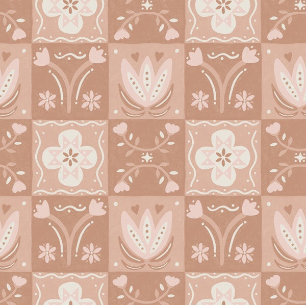 Boho Retro Flower Squares