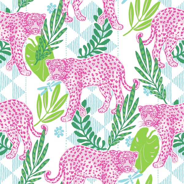 Hot Pink Leopard Tropical Aesthetic
