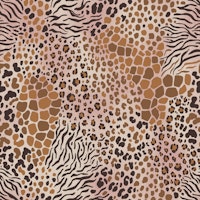 Animal pattern mix leather brown ταπετσαρία