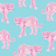 Hot Pink Panther on blue
