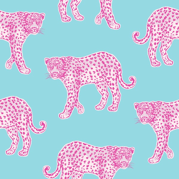 Hot Pink Panther on blue