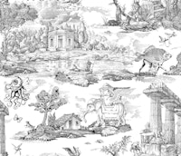 Retro Fantasy Toile black wallpaper