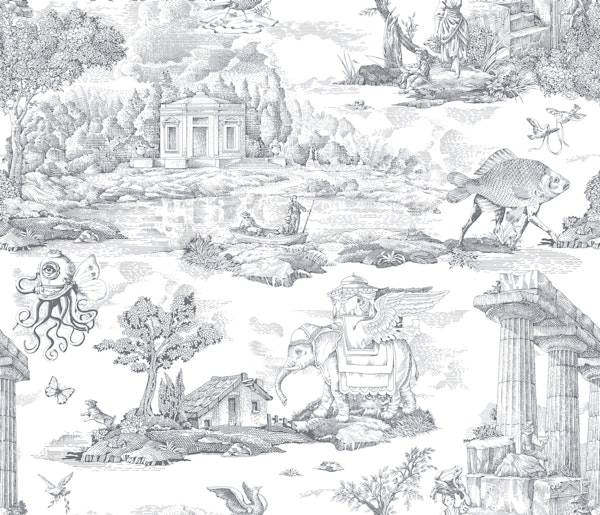 Retro Fantasy Toile Grey