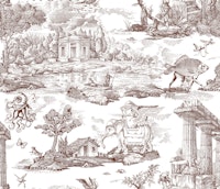 Retro Fantasy Toile Brown wallpaper