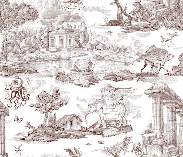 Retro Fantasy Toile Brown