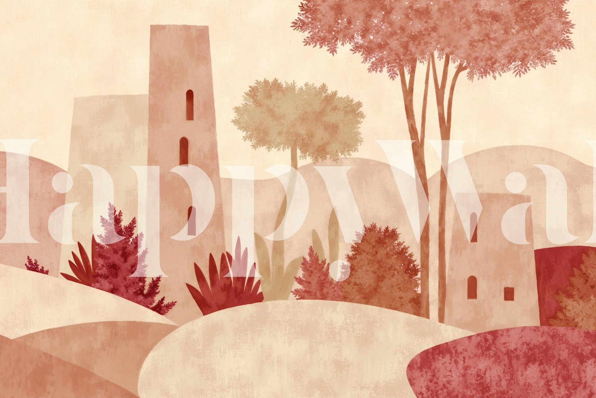 Tapeta Rustic Tuscan Landscape w pokoju