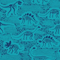 Dinosaur Fossils - blue on turquoise - medium ταπετσαρία