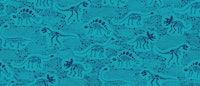 Dinosaur Fossils - blue on turquoise - medium wallpaper