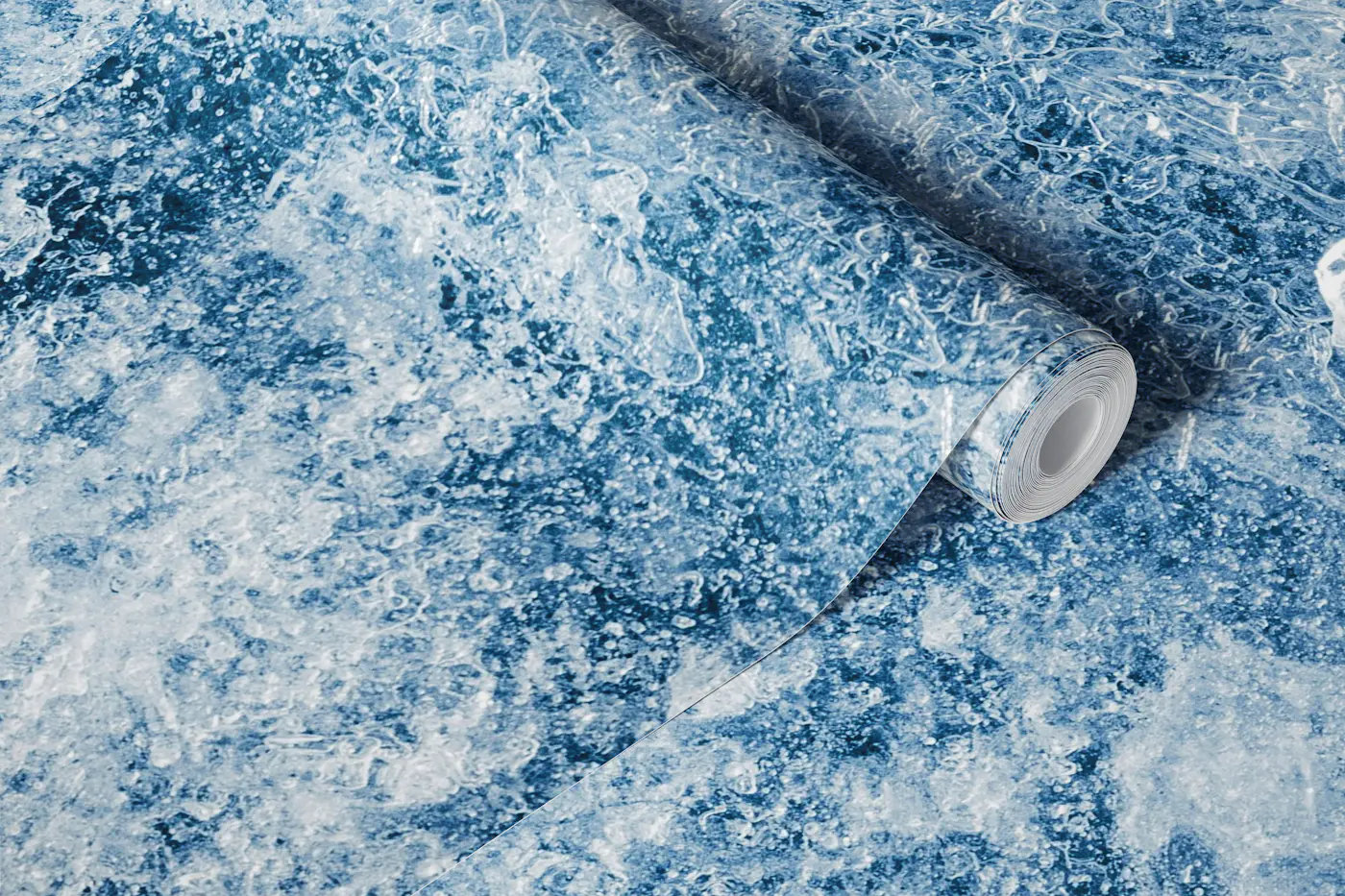Frosty Blue Ice Surface wallpaper roll