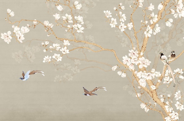 Floral Tree with Birds