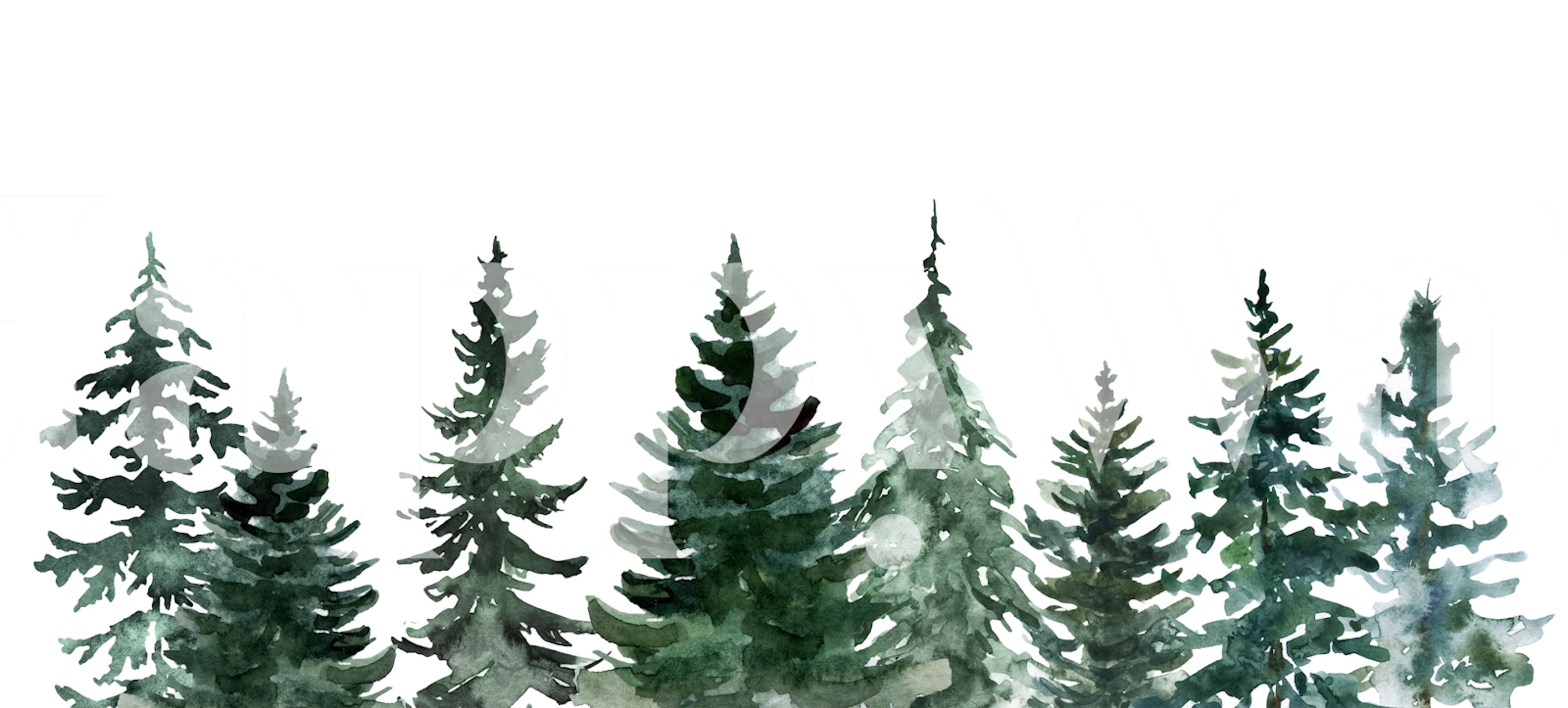 Green pine trees abstract art wallpaper