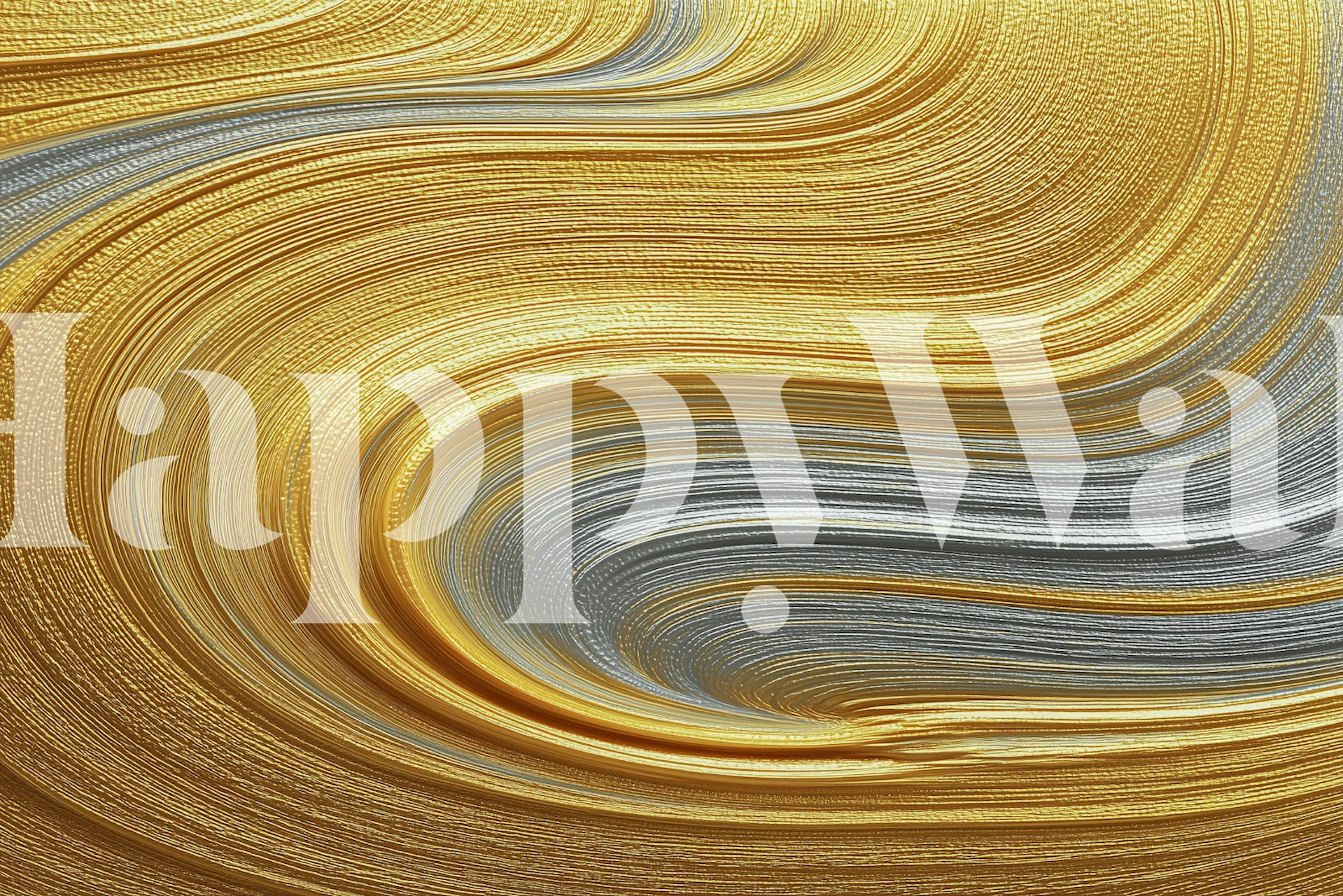 Golden Swirl Elegance Tapete in einem Raum