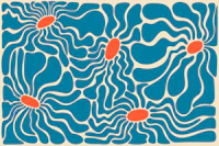 Groovy Fluid Flowers - Bright wallpaper