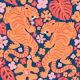 Otomi Cool Tigers - Orange & Navy Blue