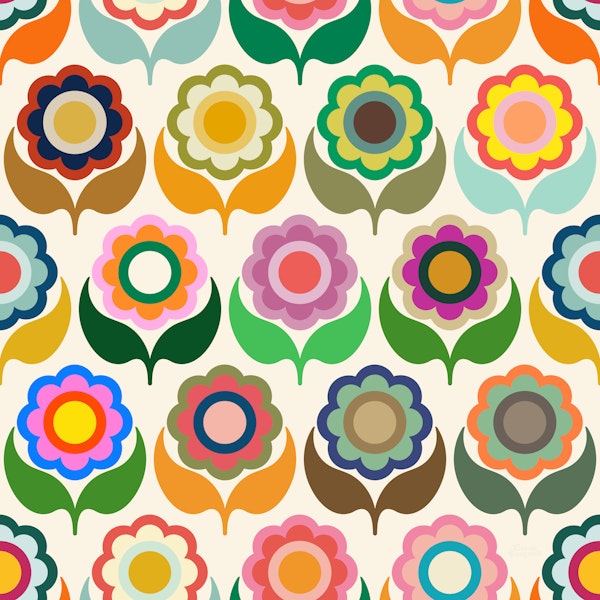 70's Fun Retro Flowers