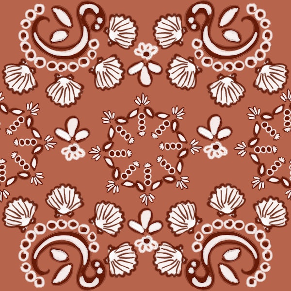 Vintage symmetrical flowers shells