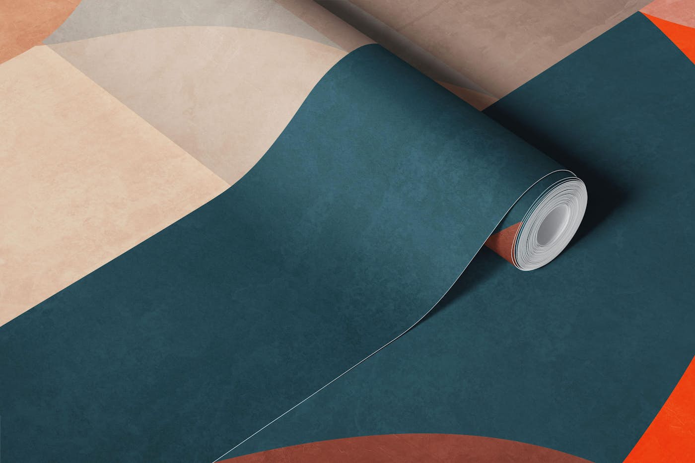 Vibrant Mid-Century Modern wallpaper roll