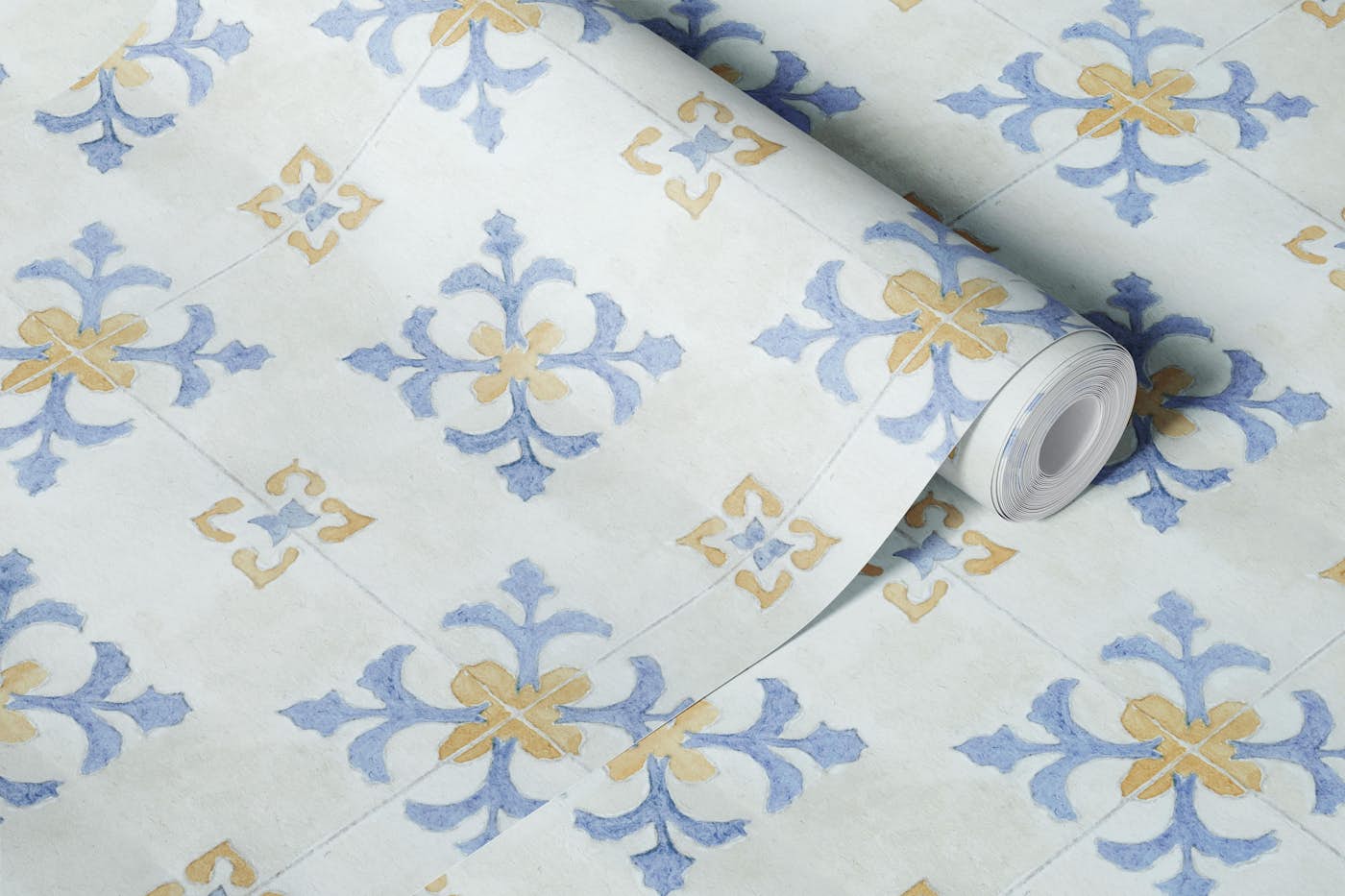 Mediterranean Tile - Lavender wallpaper roll