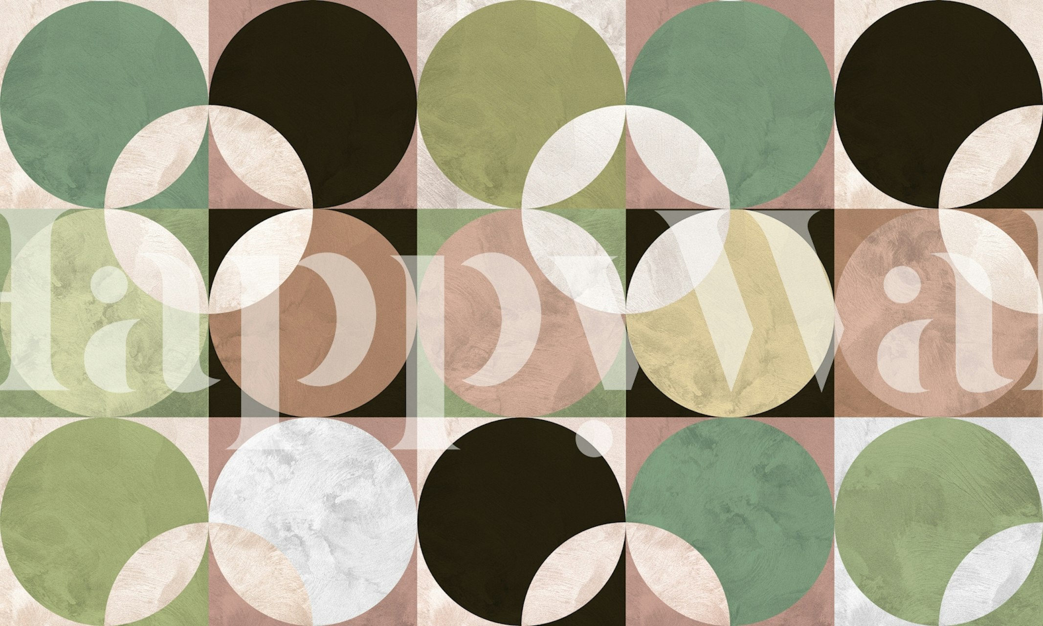 Retro Circle Harmony wallpaper displayed in a room