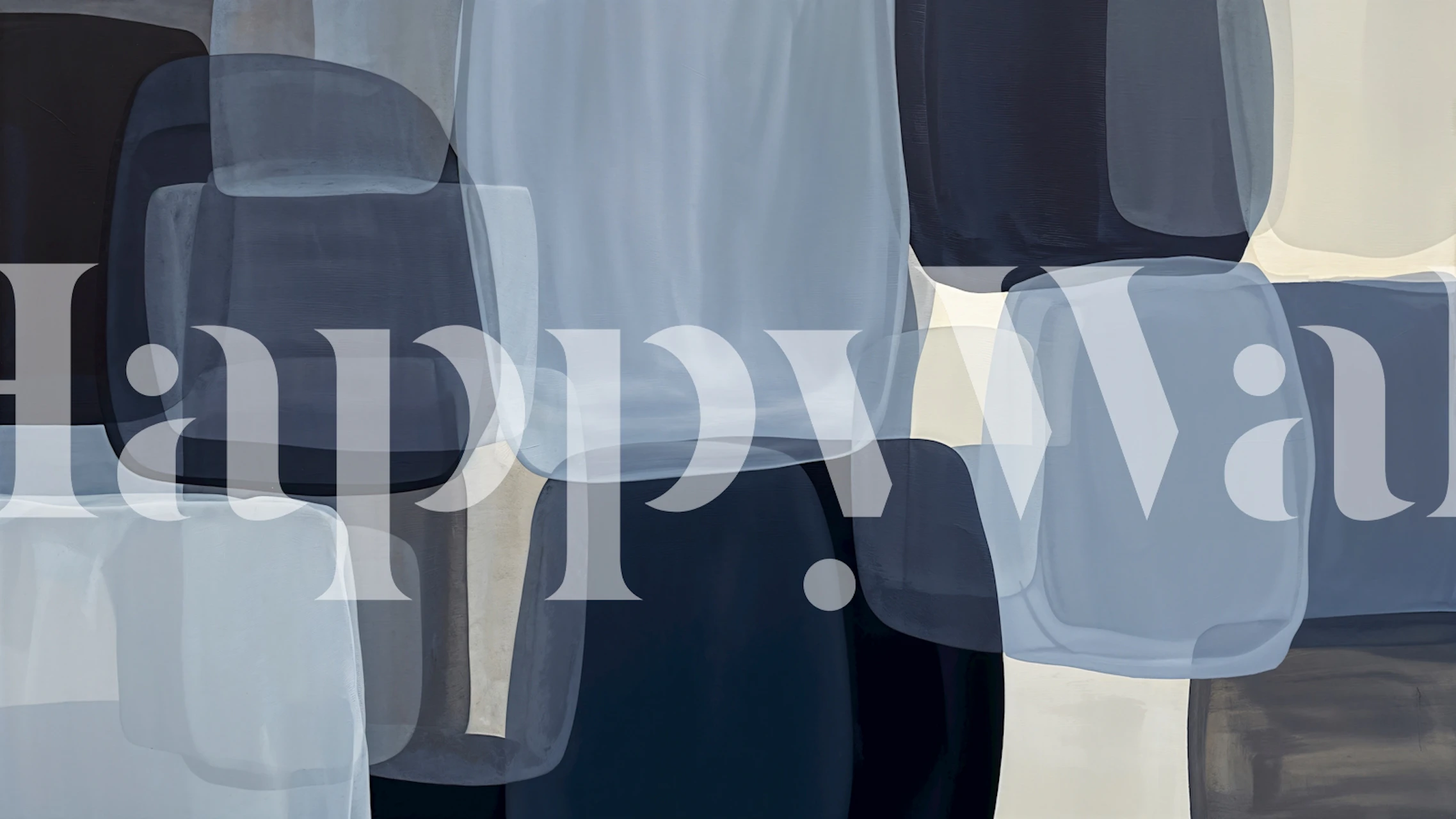 Carta da parati Modern Blue Abstract in una stanza