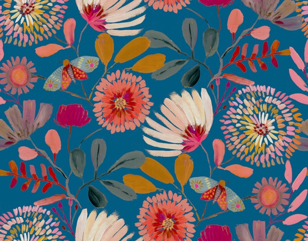 Sophisticated Botanicals painted Floral Blue