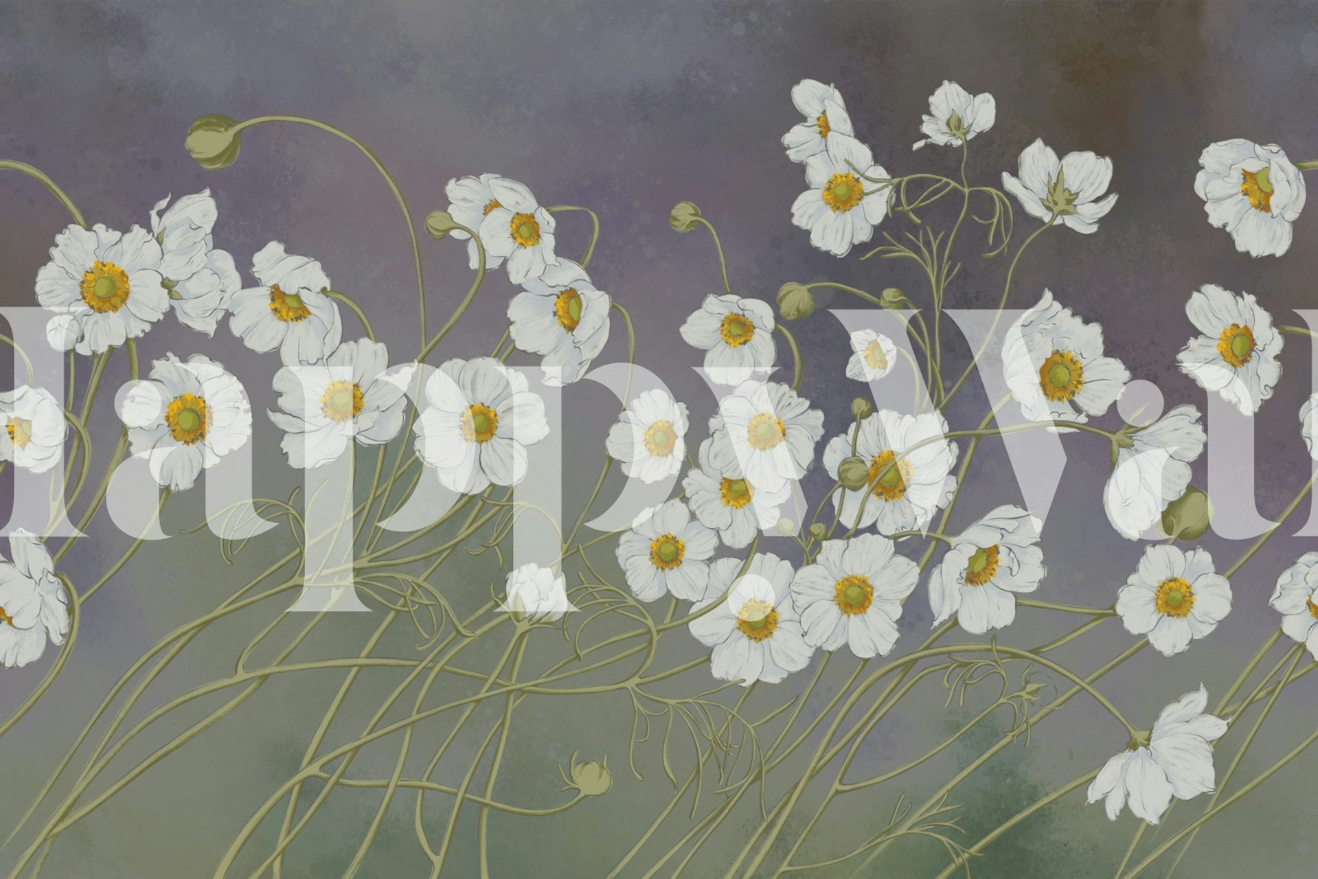 Pastel Harmony 2 floral wallpaper in a room