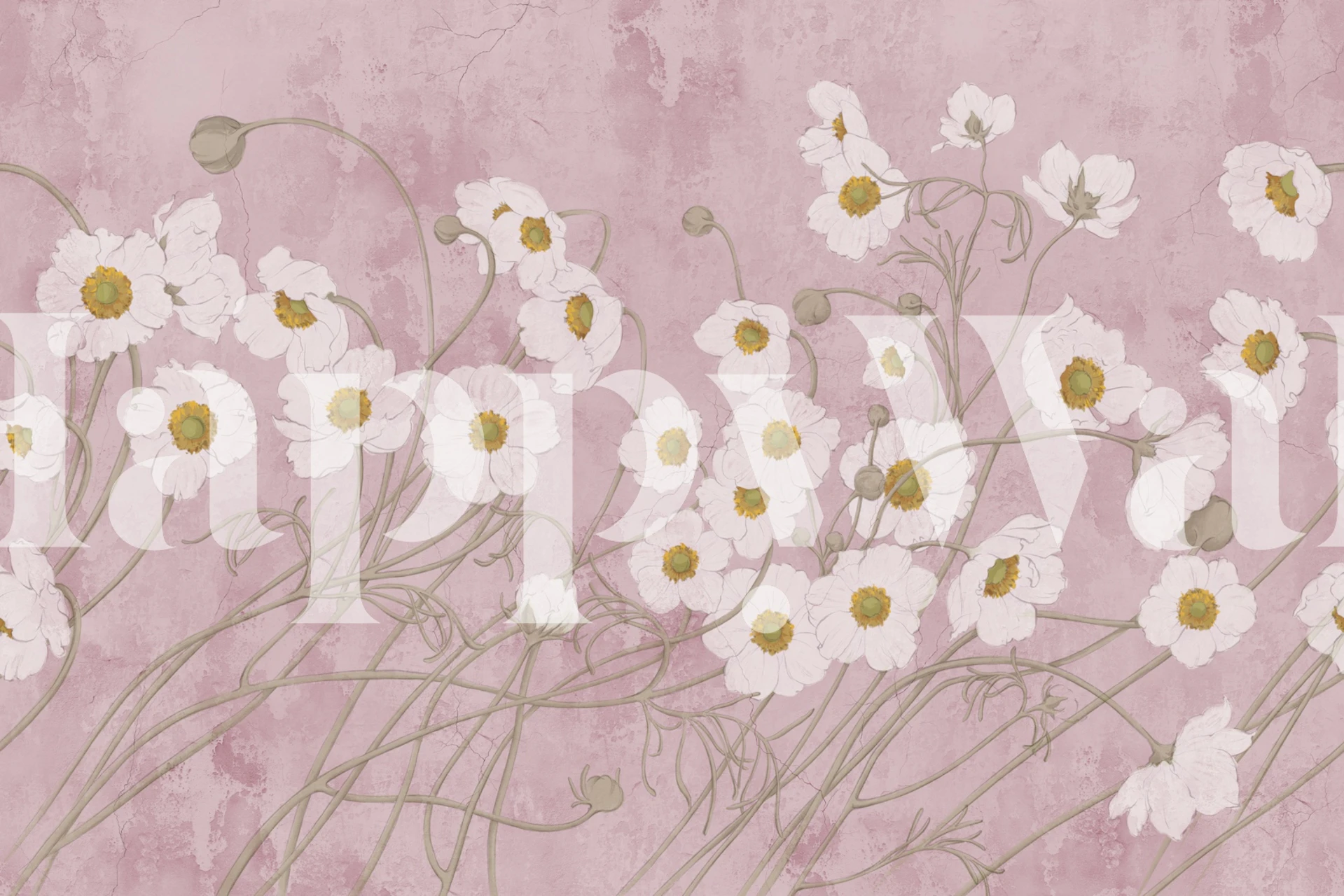 Design di carta da parati floreale in una stanza