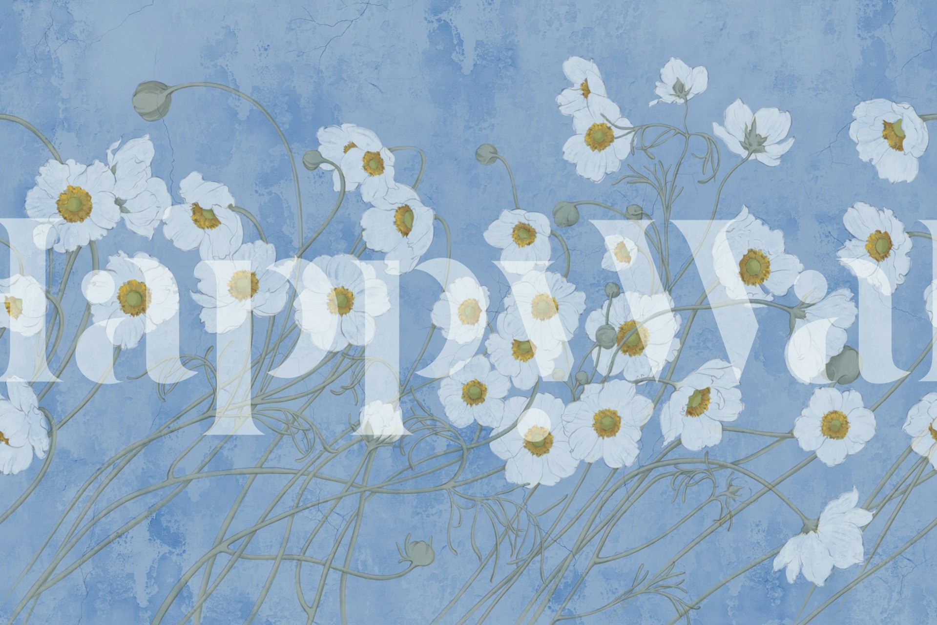 Blomsterprydd tapet i ett rum