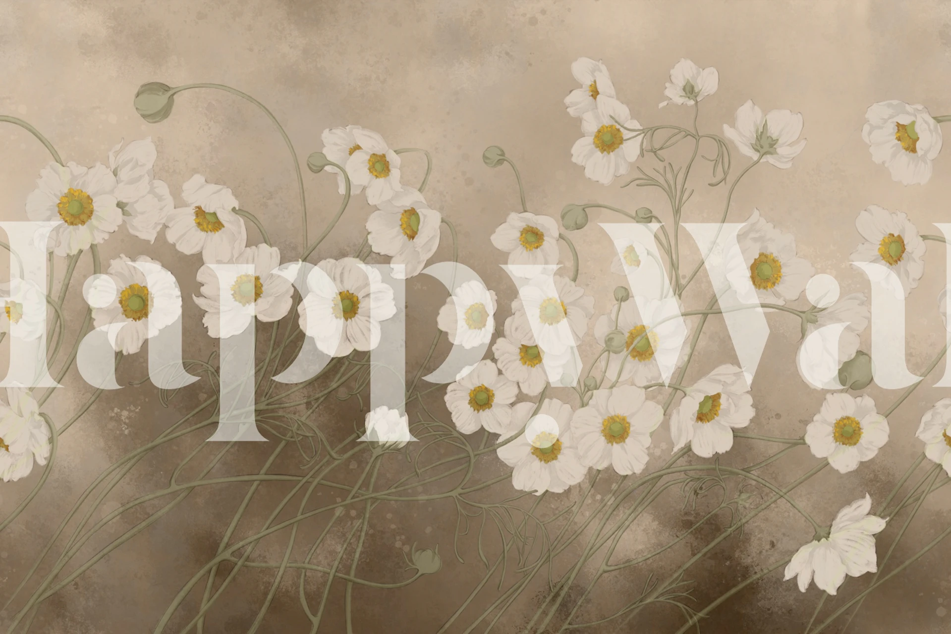 Pastel Harmony 8 blommig tapet i ett rum