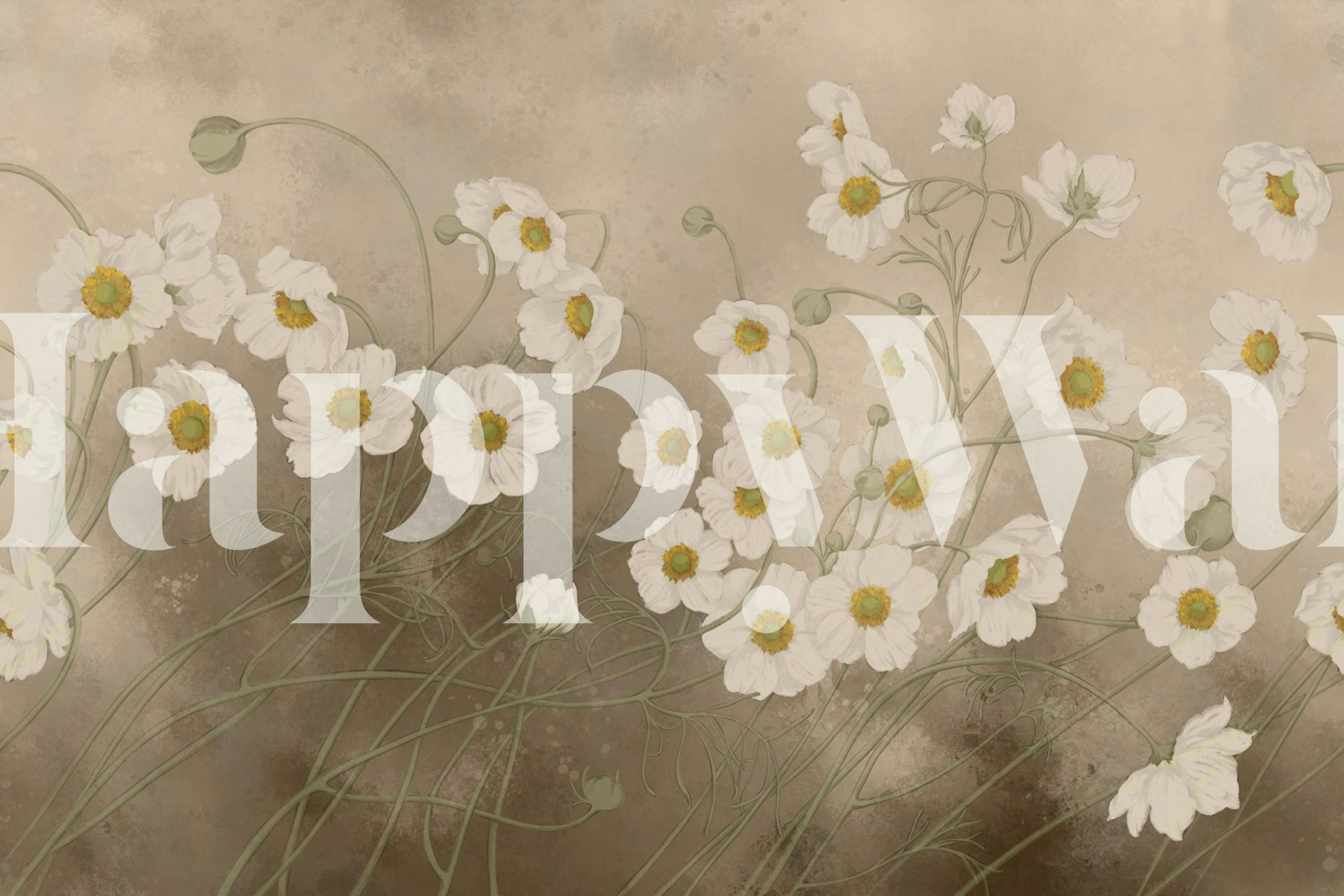 Φλοράλ ταπετσαρία Pastel Harmony 8 σε ένα δωμάτιο