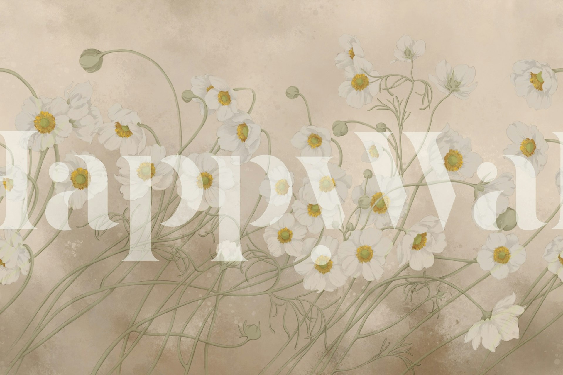 Φλοράλ σχέδιο ταπετσαρίας σε ένα δωμάτιο