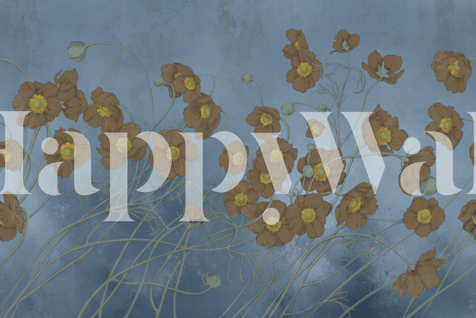 Papel de parede floral Pastel Harmony 12 em um quarto