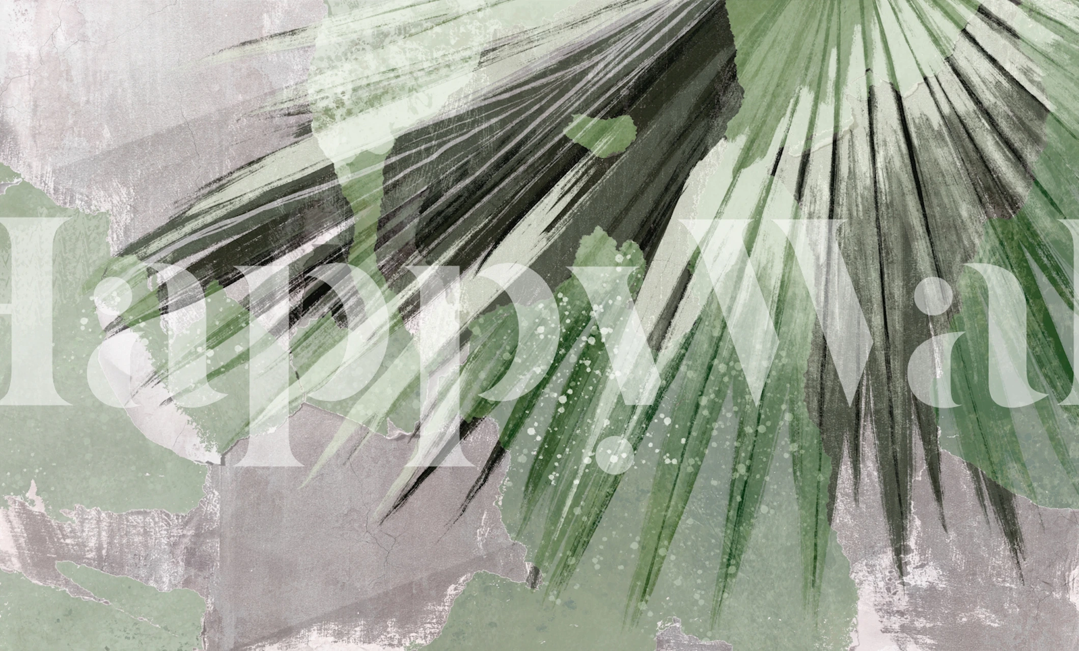 Abstract tropics 7 wallpaper in a room