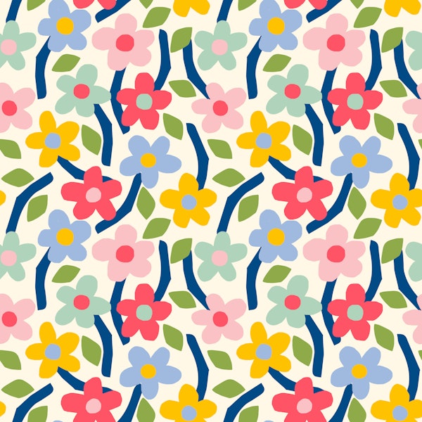 Floral dance - creme multi