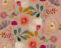 Sophisticated Botanical Beige Neutral Floral tapet